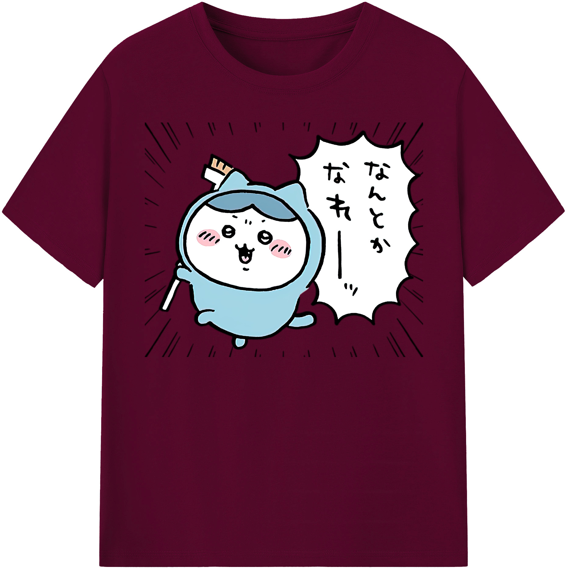 （画像用） ちいかわ ハチワレ Chii-kawa hachiware レディースカジュアルプリントTシャツ（綿100％）
